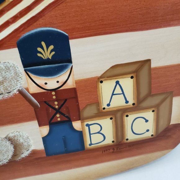 Basket Accessories Wood Toys Patriotic American USA Flag Art Wall Display 90s - Picture 6 of 16